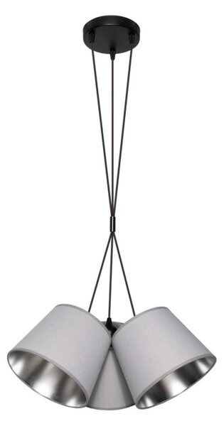 Lustr na lanku ZOMA 3xE27/60W/260V šedá/lesklý chrom