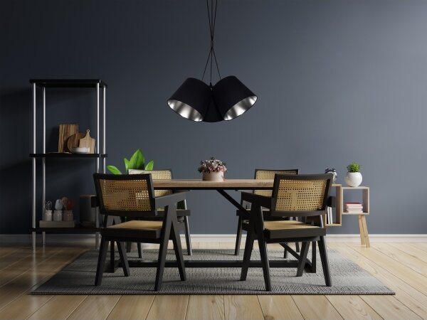 Lustr na lanku ZOMA 3xE27/60W/260V černá/lesklý chrom