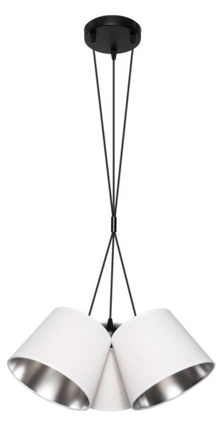 Lustr na lanku ZOMA 3xE27/60W/260V bílá/lesklý chrom