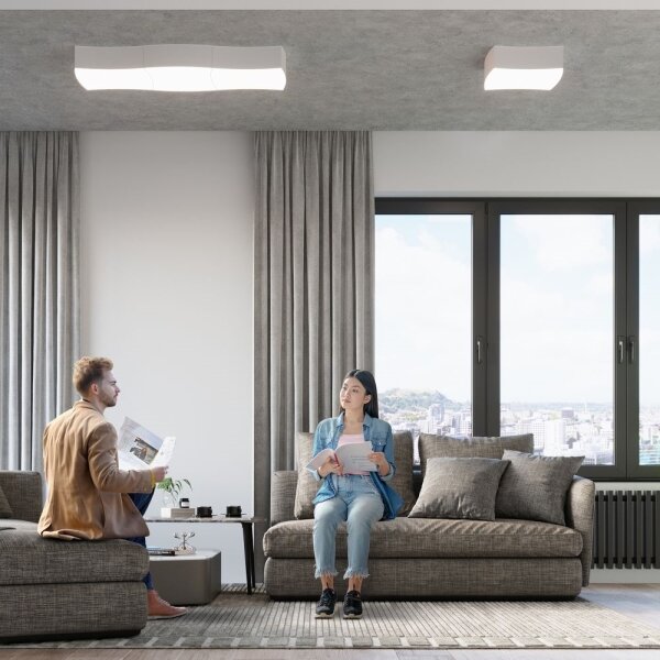 Sollux SL.1054 - Stropní svítidlo SQUARE 2xE27/60W/230V bílá