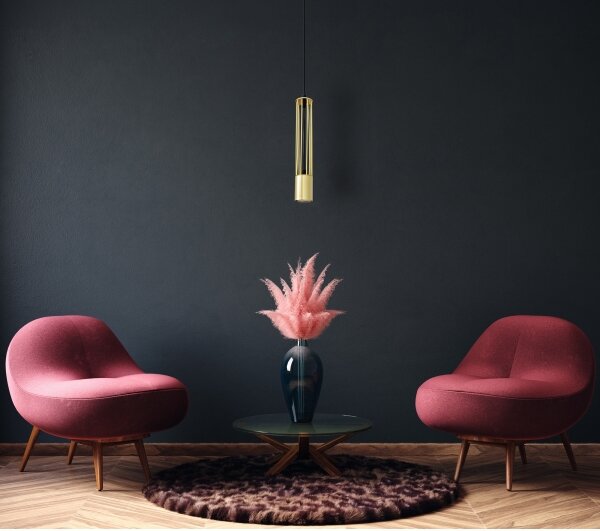 LED Lustr na lanku BARS 1xGU10/4,8W/230V zlatá