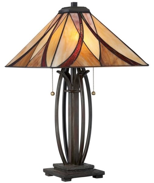 Elstead QZ-ASHEVILLE-TL - Stolní lampa Tiffany ASHEVILLE 2xE27/60W/230V