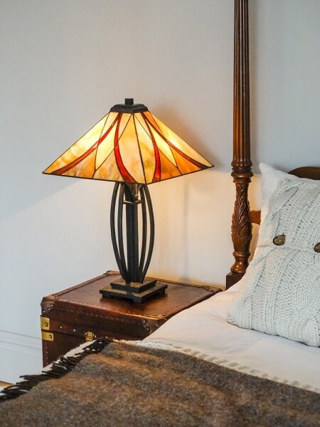 Elstead QZ-ASHEVILLE-TL - Stolní lampa Tiffany ASHEVILLE 2xE27/60W/230V