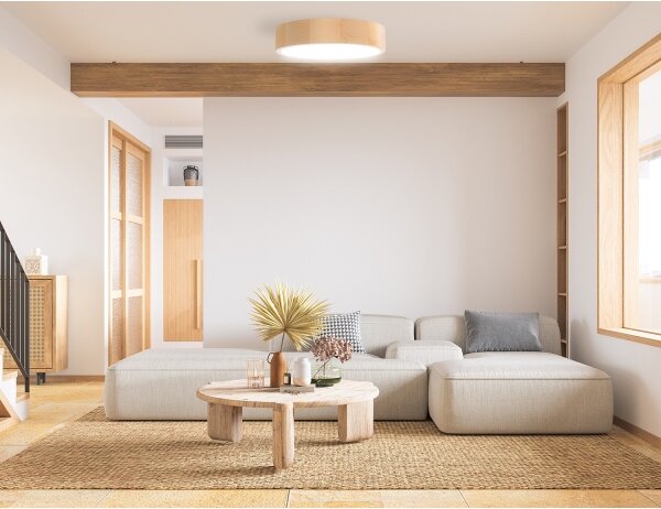 Koupelnové stropní svítidlo CLEO 2xE27/24W/230V IP54 pr. 27,5 cm borovice