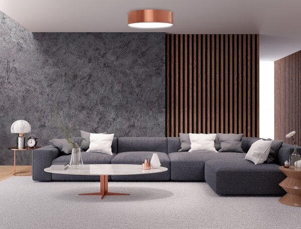 Venkovní stropní svítidlo se senzorem CLEO 3xE27/24W/230V pr. 40 cm měděná IP54