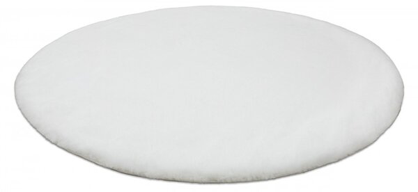 Makro Abra Kulatý koberec shaggy BUNNY bílý Rozměr: průměr 80 cm