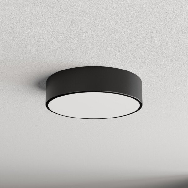 Koupelnové stropní svítidlo se senzorem CLEO 2xE27/24W/230V pr. 30 cm černá IP54