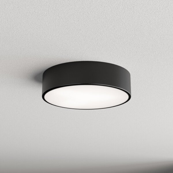Koupelnové stropní svítidlo se senzorem CLEO 2xE27/24W/230V pr. 30 cm černá IP54