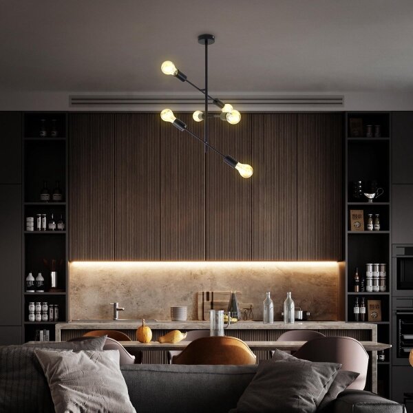 B.K. Licht 1344 - Lustr na tyči 6xE27/60W/230V
