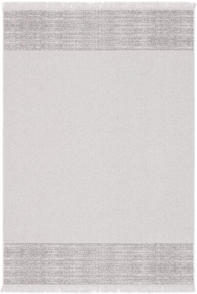Kusový koberec vlněný Agnella Noble Sullo Moderní světle šedý s třásněmi Rozměr: 120x180 cm
