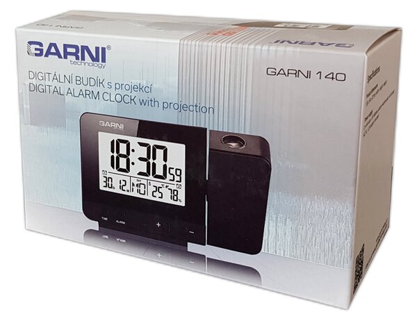 GARNI technology Digitální budík s projekcí času a vnitřní teploty GARNI 140