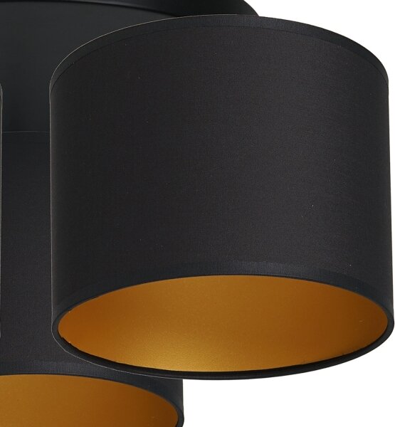 Lustr přisazený ARDEN 3xE27/60W/230V černá/zlatá