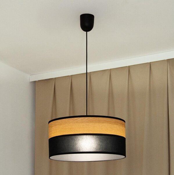 Lustr na lanku ALBA 1xE27/15W/230V pr. 45 cm černá/hnědá