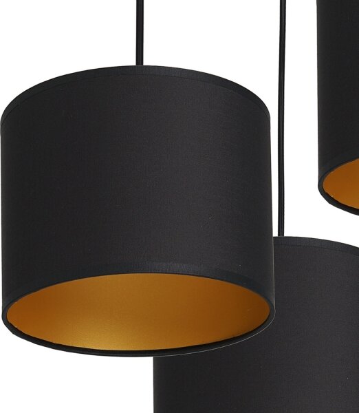Lustr na lanku ARDEN 3xE27/60W/230V černá/zlatá