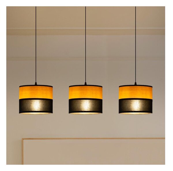 Lustr na lanku ALBA 3xE27/15W/230V černá/hnědá