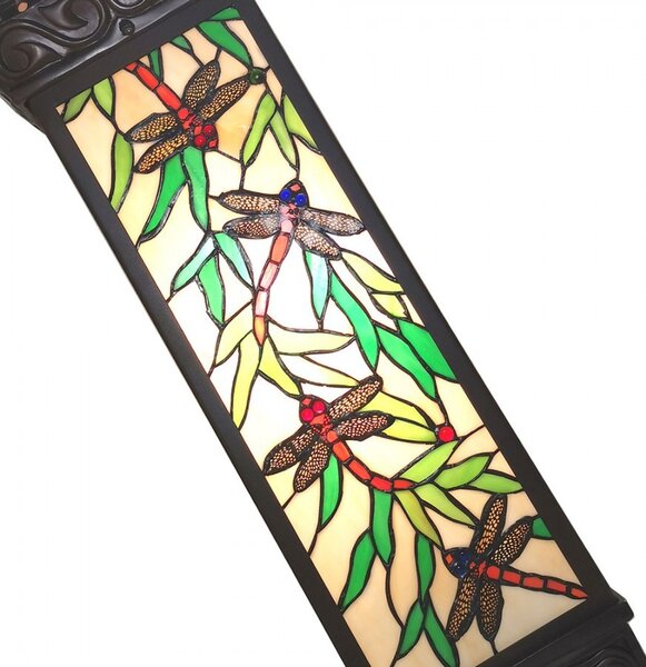 Stolní lampa světelný sloup Tiffany Dragonfly - 26*26*71 cm E27/max 1*100W - Clayre & Eef