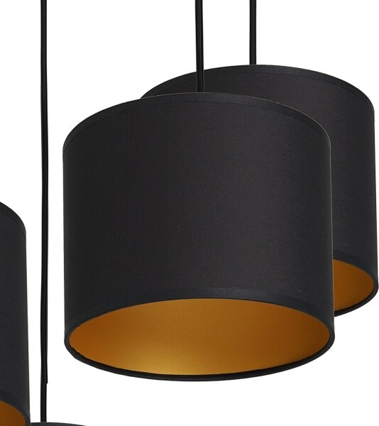 Lustr na lanku ARDEN 5xE27/60W/230V černá/zlatá