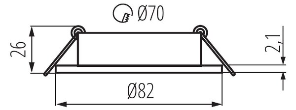 DALLA DTO-B vestavné svít. max.10W, bez zdroje Gx5,3/GU10, 12V/ 240V, IP20, kulaté, černé