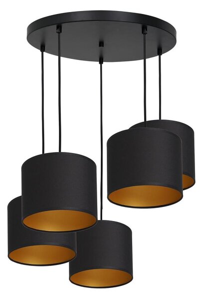 Lustr na lanku ARDEN 5xE27/60W/230V černá/zlatá