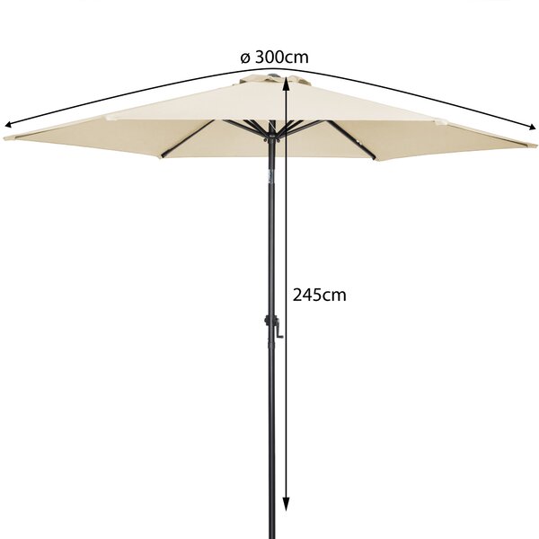Slunečník béžový průměr 300 cm 104066