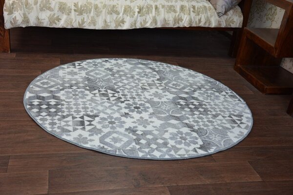 Balta Kulatý koberec MAIOLICA šedý Rozměr: průměr 100 cm