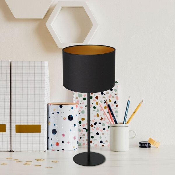 Stolní lampa ARDEN 1xE27/60W/230V pr. 25 cm černá/zlatá