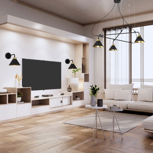 Nástěnná lampa DEMET 1xE27/60W/230V černá/zlatá