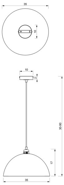 Lustr na lanku BETA 1xE27/60W/230V pr. 35 cm černá