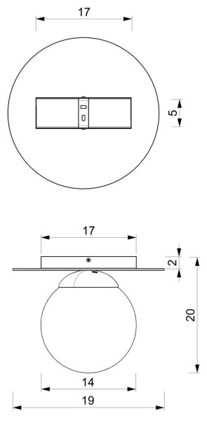 Stropní svítidlo PLATO 1xE14/40W/230V pr. 19 cm