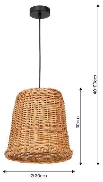 Lustr na lanku VIMINI 1xE27/40W/230V ratan
