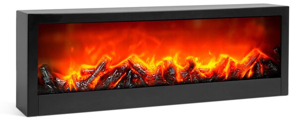 Bewello - Mobilní elektrický dekorativní krb na krbovou římsu nebo stůl - Krb s LED efektem plamene - na baterie nebo USB - 60 x 10 x 20 cm