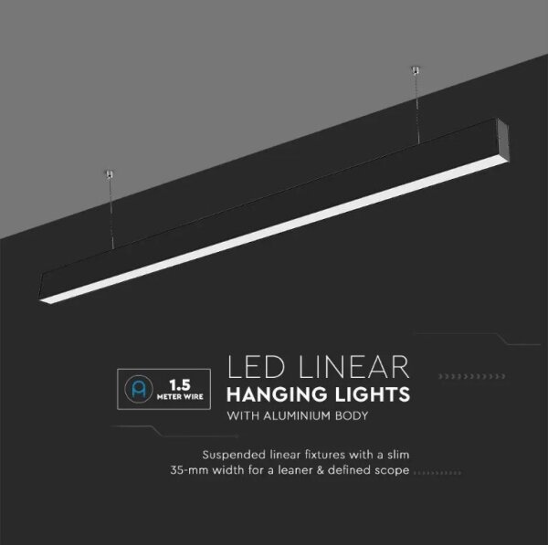 LED Lustr na lanku SAMSUNG CHIP LED/40W/230V 6400K černá
