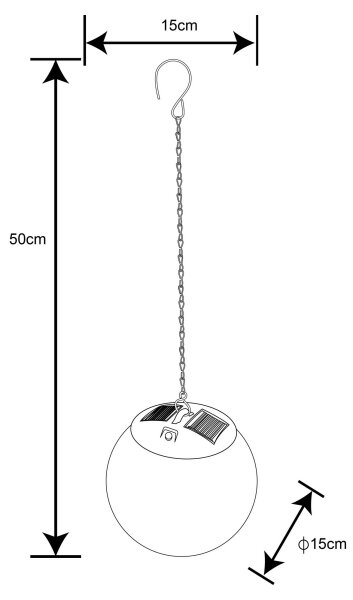 Globo 33805H - Solární lustr na řetězu 20xLED/0,06W/1,2V pr. 15 cm IP44