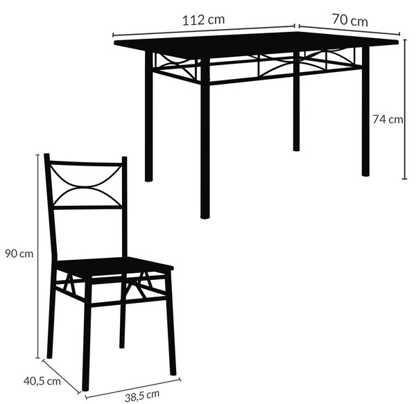 Deuba Jídelní set Paul - černý