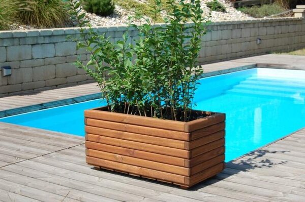 Dřevěný zahradní květináč AKSAMIT, teak, 800X400X400 (Krásné zpracování)