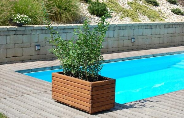 Dřevěný zahradní květináč AKSAMIT, teak, 800X400X400 (Krásné zpracování)