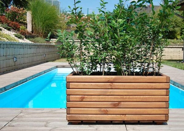 Dřevěný zahradní květináč AKSAMIT, teak, 800X400X400 (Krásné zpracování)