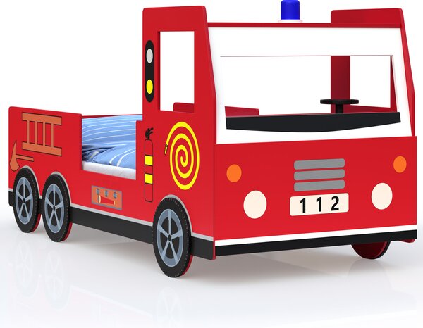 Dětská hasičská postel Noah 205 x 103 x 94cm červená