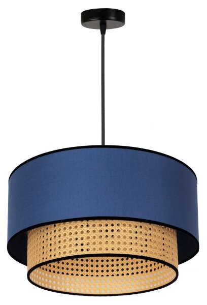 Duolla - Lustr na lanku BOHO 1xE27/15W/230V pr. 45 cm modrá/ratan