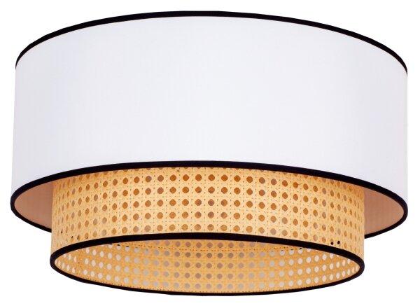 Duolla - Stropní svítidlo BOHO 1xE27/15W/230V pr. 45 cm bílá/ratan