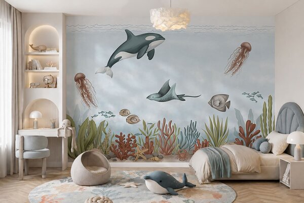Fototapety Mořští živočichové mezi korály a mořskými řasami, Fototapety moře, w05545 : uwalls.cz