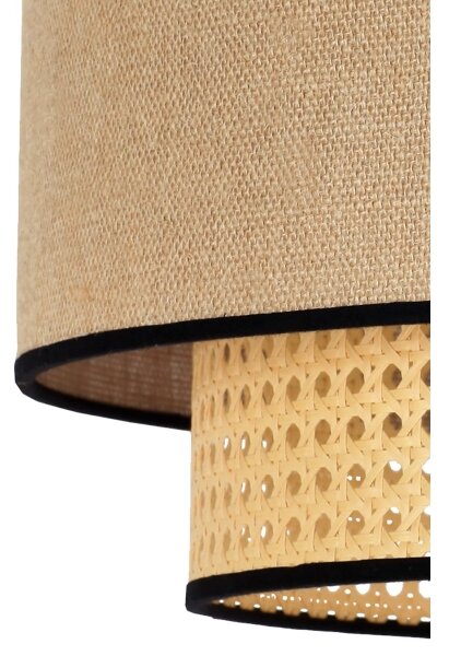 Duolla - Lustr na lanku BOHO 1xE27/15W/230V pr. 45 cm béžová/ratan