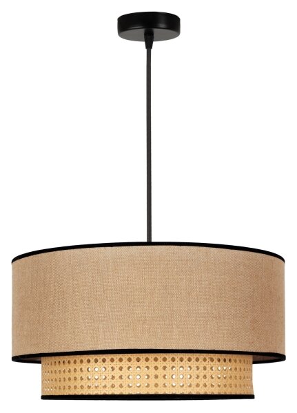 Duolla - Lustr na lanku BOHO 1xE27/15W/230V pr. 45 cm béžová/ratan