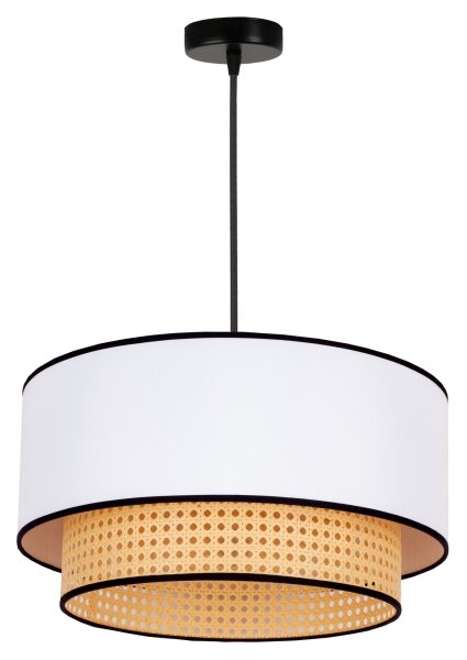 Duolla - Lustr na lanku BOHO 1xE27/15W/230V pr. 45 cm bílá/ratan