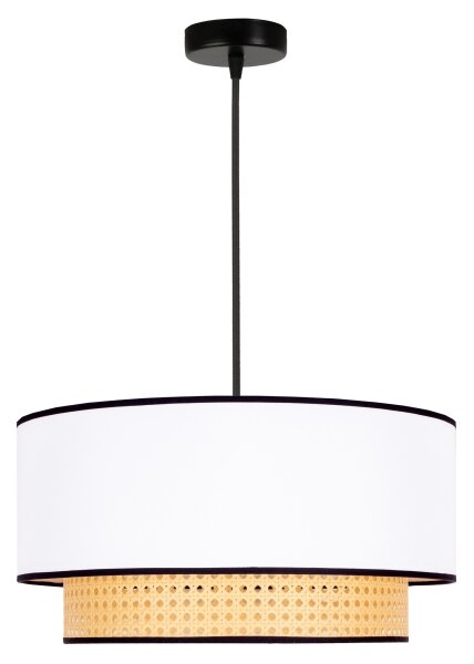 Duolla - Lustr na lanku BOHO 1xE27/15W/230V pr. 45 cm bílá/ratan