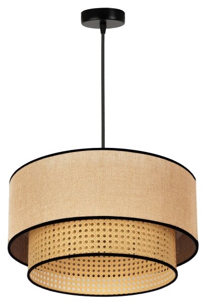 Duolla - Lustr na lanku BOHO 1xE27/15W/230V pr. 45 cm béžová/ratan