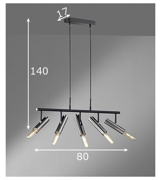 Fischer & Honsel 60369 - Lustr na lanku DEAN 5xE27/25W/230V