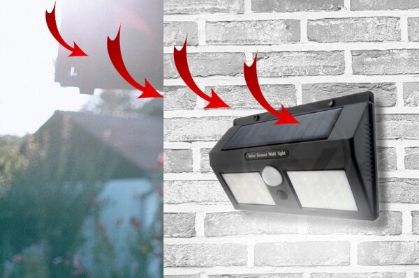 LED Solární nástěnné svítidlo se senzorem LED/1,2W/3,7V 1200 mAh IP44