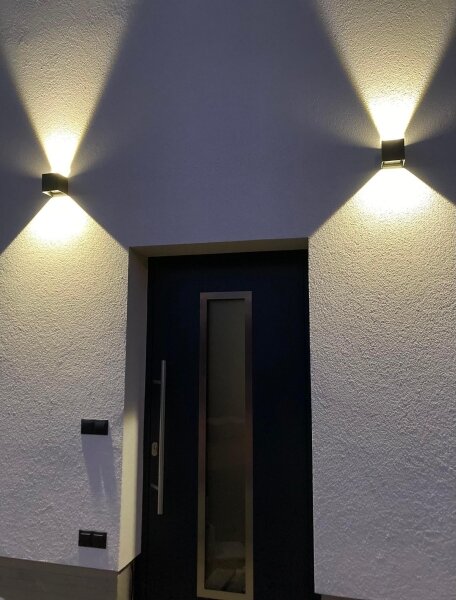 LED Venkovní nástěnné svítidlo 2xLED/3W/230V IP54 černá