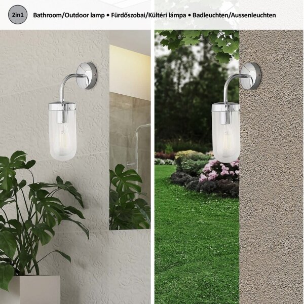 Rabalux 3309 - Koupelnové nástěnné svítidlo YAGO 1xE27/60W/230V IP44 chrom
